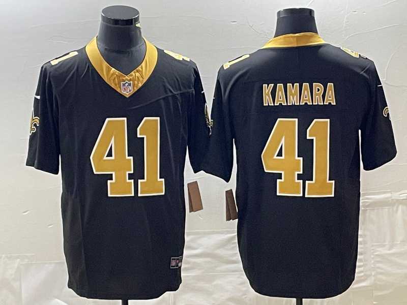 Men%27s New Orleans Saints #41 Alvin Kamara Black 2023 F.U.S.E. Vapor Untouchable Limited Stitched Jersey
